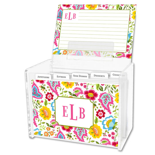 Bright Floral Recipe Box and Recipe Cards